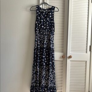 Splendid Black and White Halter Maxi Sundress